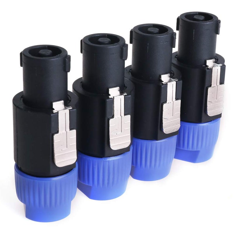 NANYI NL4FC speakon Cable Crown Amplifier, Audio Speaker Plug Twist Lock 4 Pole Speaker Plug Compatible with Neutrik Speakon NL4FC, NL4FX, NLT4X, NL2FC - 4 Pack - Image 1